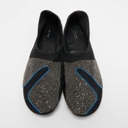 The Row Black Mesh Embellished Beads Ballet Flats Size 39