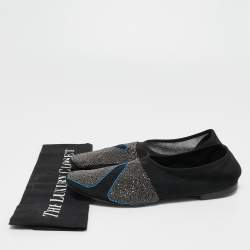 The Row Black Mesh Embellished Beads Ballet Flats Size 39