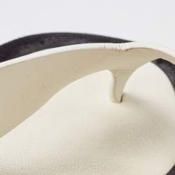 The Row White /Black Leather and Suede Ginza Thong  Flats Size 39