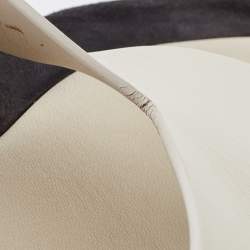 The Row White /Black Leather and Suede Ginza Thong  Flats Size 39