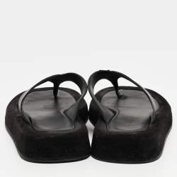 The Row Black Leather Thong Flat Slides Size 37
