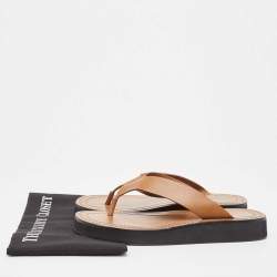 Pre Owned The Row Brown Leather Ginza Thong Sandals Size 38