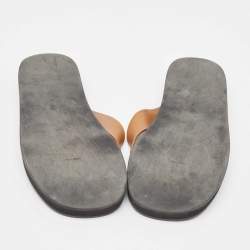 Pre Owned The Row Brown Leather Ginza Thong Sandals Size 38