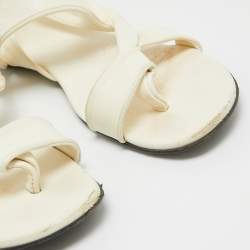 The Row Cream Leather Elastic Slingback Sandals Size 37