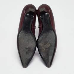 The Row Burgundy Leather Ankle Boots Size 37