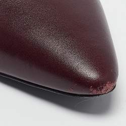 The Row Burgundy Leather Ankle Boots Size 37