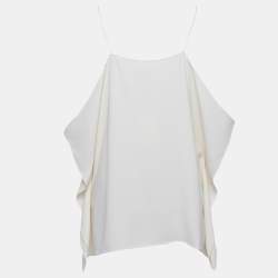 Theory Ivory Rosina Crepe Keyhole Sleeve Slip Tank Top M
