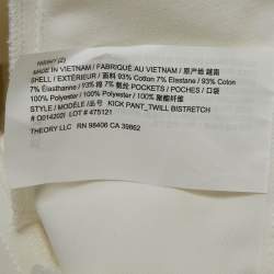 Theory White Gabardine Kick Pants S