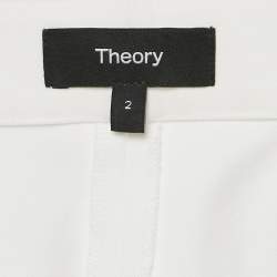 Theory White Gabardine Kick Pants S