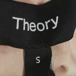 Pre Owned Theory Coral Pink Cotton Blend Halter Neck Tiered Maxi Dress S