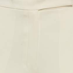 Pre Owned Theory Rice White Admiral Crepe High Waist Slim Fit Cropped Trousers S