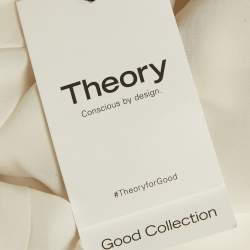 Pre Owned Theory Rice White Admiral Crepe High Waist Slim Fit Cropped Trousers S