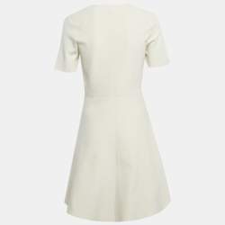 Pre Owned Theory Light Grey Stretch Knit Flared Mini Dress M