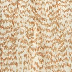 Pre Owned Theory Brown Desert Lawn Print Crepe SS Scoop Tie Top S