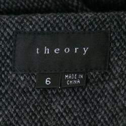 Theory Charcoal Grey Wool Leather Pocket Detail Hilde Jacket M