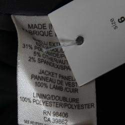 Theory Charcoal Grey Wool Leather Pocket Detail Hilde Jacket M