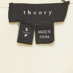 Pre Owned Theory Cream Silk Sleeveless Top S