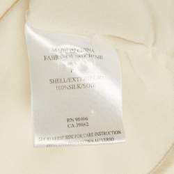 Pre Owned Theory Cream Silk Sleeveless Top S