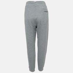 Pre Owned Theory Grey Pima Organic Cotton Rib Knit Trackpants L