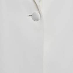 Pre Owned Theory White Crepe Button Front Back Slit Blazer M
