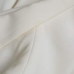 Pre Owned Theory White Crepe Button Front Back Slit Blazer M