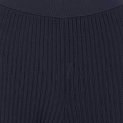 مملوكة مسبقًا Theory Navy Blue Rib Knit Palazzo Pants S