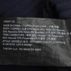 مملوكة مسبقًا Theory Navy Blue Rib Knit Palazzo Pants S