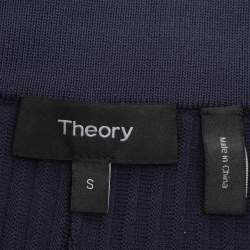 مملوكة مسبقًا Theory Navy Blue Rib Knit Palazzo Pants S