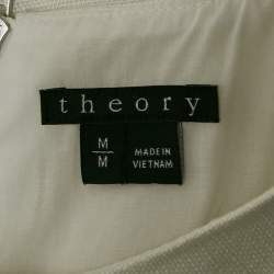 Theory White/Brown Line Sleeveless Top M