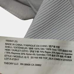 Theory Light Blue Silk Half Sleeve Blouse S