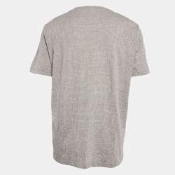 Theory Grey Thordon Basic Micro Print Jersey T-Shirt XL
