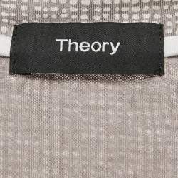 Theory Grey Thordon Basic Micro Print Jersey T-Shirt XL