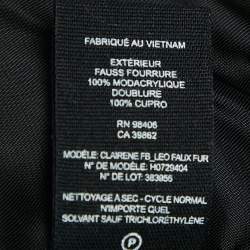 Pre Owned Theory Brown Leopard Print Faux Fur Front Open Jacket L