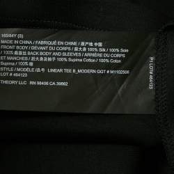 Theory Black Silk & Cotton Half Sleeve T-Shirt S