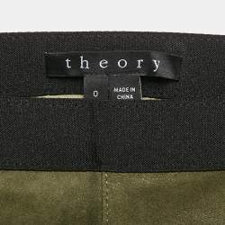 Theory Green Suede Skinny Pants XS