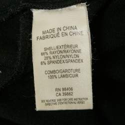 Theory Black Leather Trim Jersey Leggings S