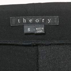 Theory Black Leather Trim Jersey Leggings S