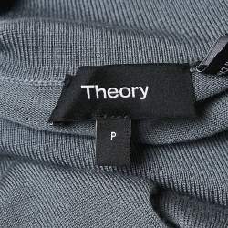 Pre Owned Theory Grey Wool Knit Turtle Neck Sweater XS