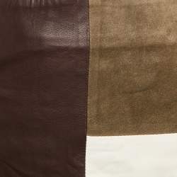 Theory Multicolor Leather and Suede Patch Detail Mini Skirt S