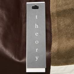 Theory Multicolor Leather and Suede Patch Detail Mini Skirt S