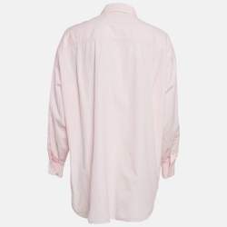 Theory Pink Striped Cotton Oversized Shirt S