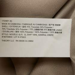 Pre Owned Theory Red Crepe Sleeveless Admiral Mini Shift Dress M