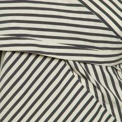 Theory Grey/White Cotton Bryson Foldover Top M