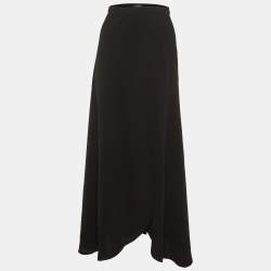 Theory Black Crepe Wrap Maxi Skirt M