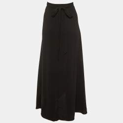 Theory Black Crepe Wrap Maxi Skirt M