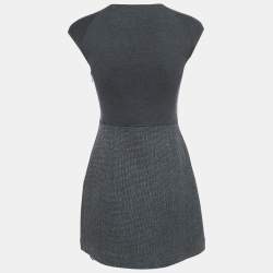 Theory Grey Wool Jersey and Jute Mini Dress XS