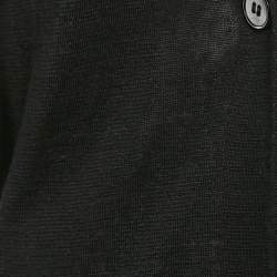 Theory Black Linen Knit Long Cardigan M