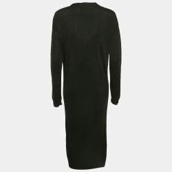 Theory Black Linen Knit Long Cardigan M