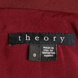 Theory Burgundy Wool Regular Fit Blazer XS