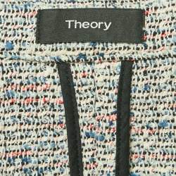 Theory Grey Tweed Open Front Jacket M